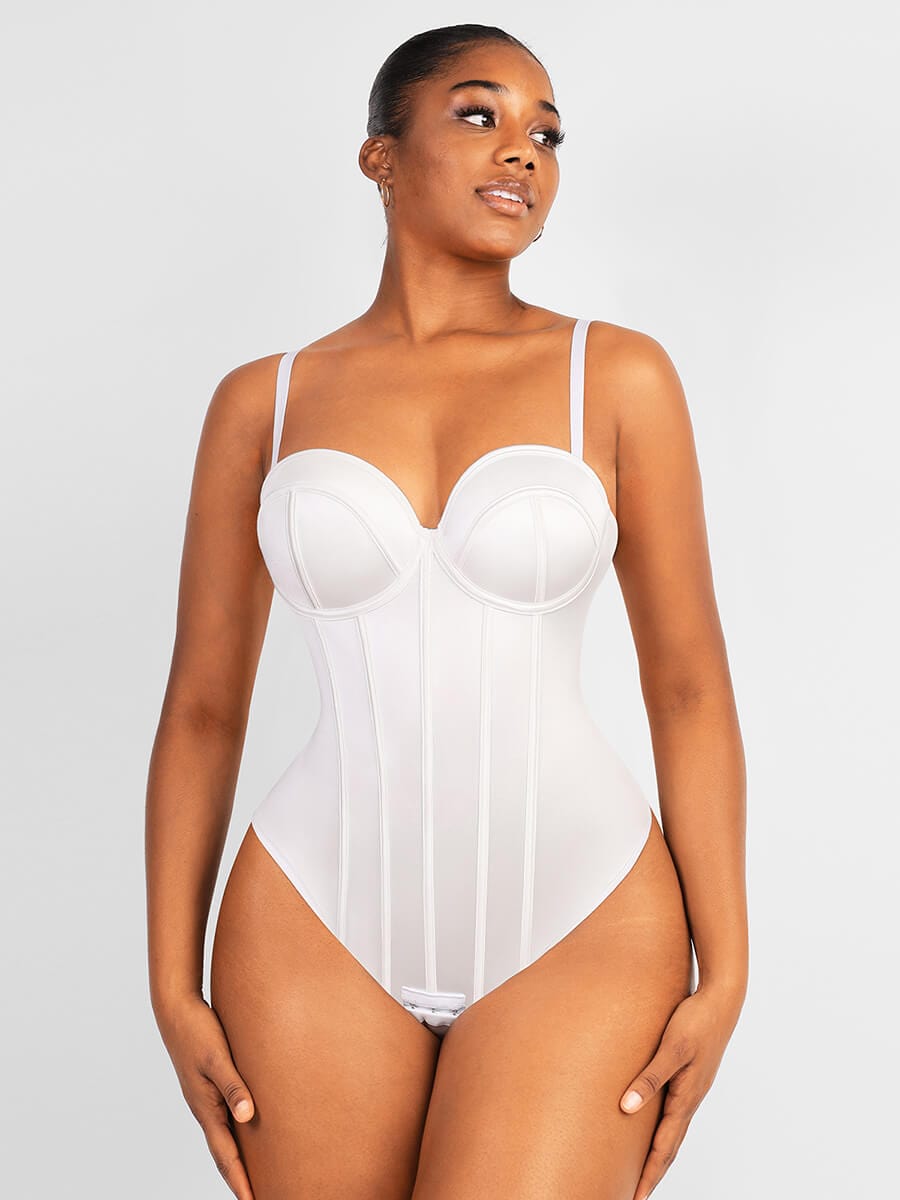 Cupped Strapless Bodysuit Shapewear with Light Support - FirmaActive