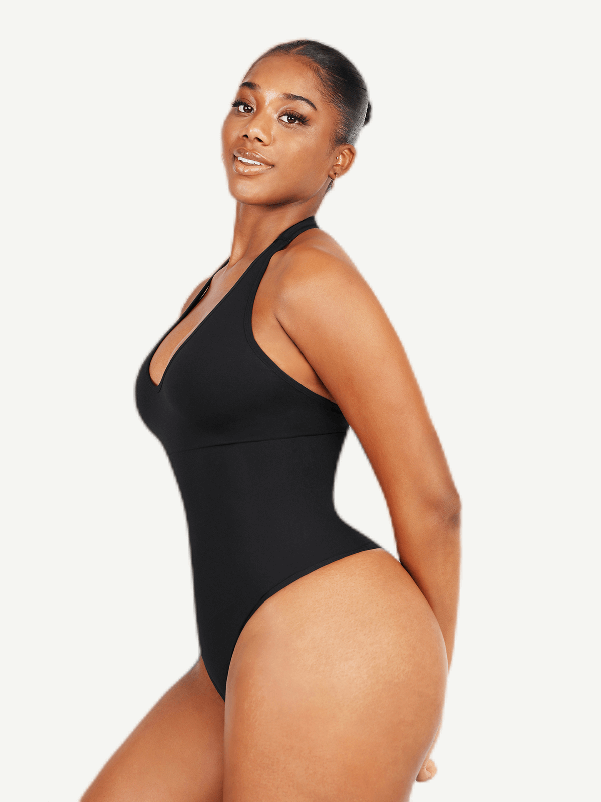 Seamless Hanging Neck Bodysuit Shapewear with Tummy Control - FirmaActive
