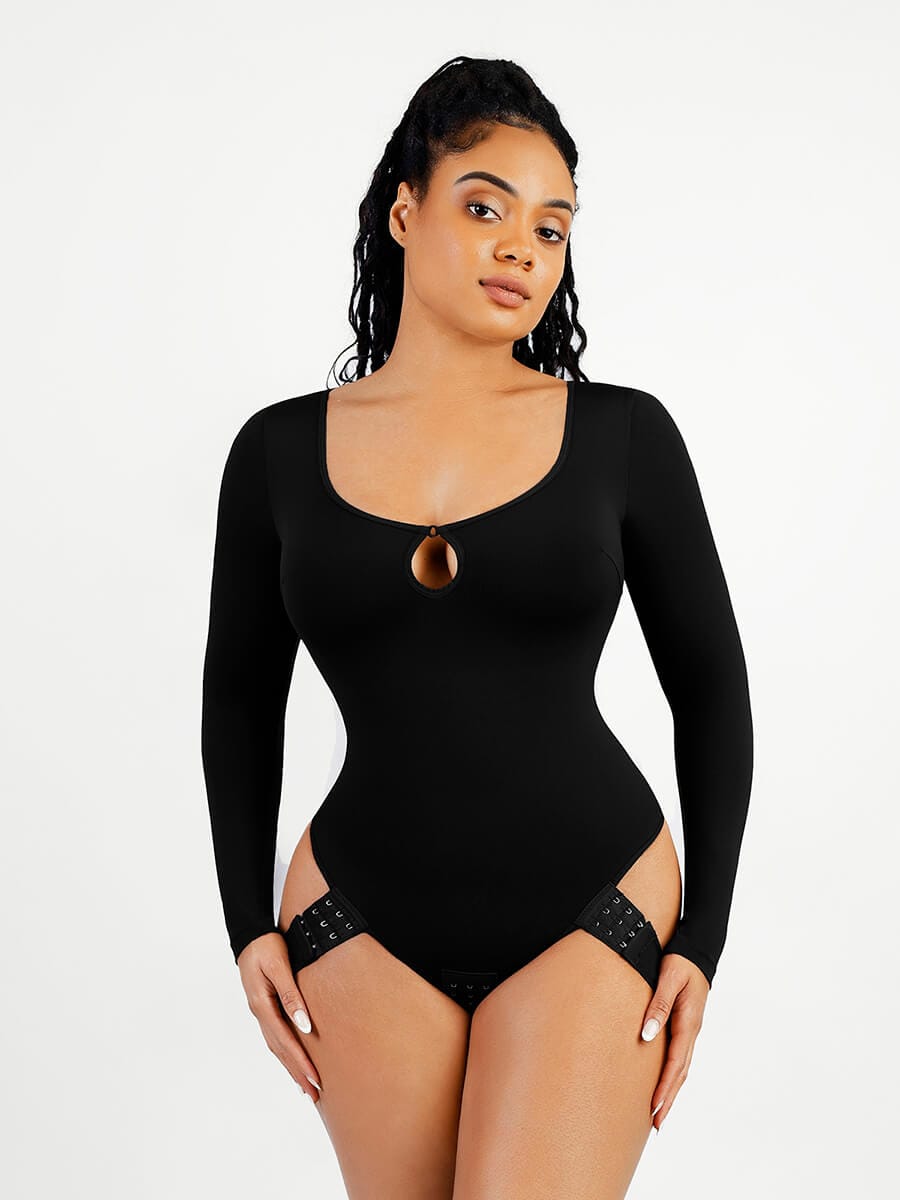 Scoop Neck Thong Butt Lifting Shapewear Bodysuit - FirmaSculpt