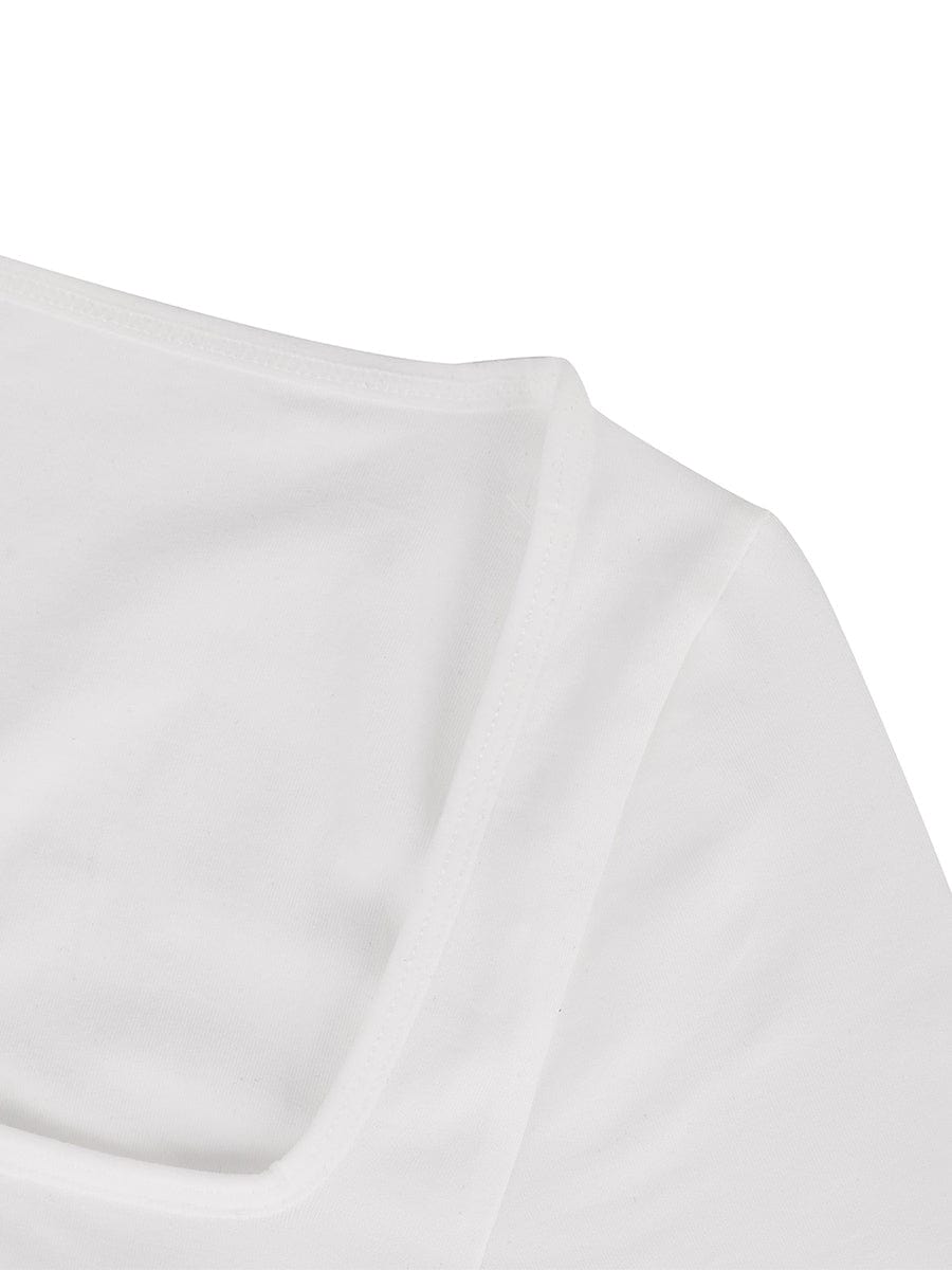 Seamless Eco-friendly Square Neck Long Sleeve 360° Waist Control Thong Bodysuit - FirmaActive
