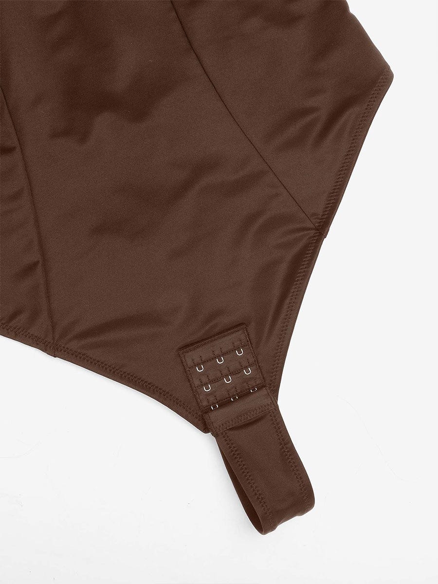Deep V-Neck Thong Shapewear Bodysuit with Built-in Steel Frame - FirmaHold