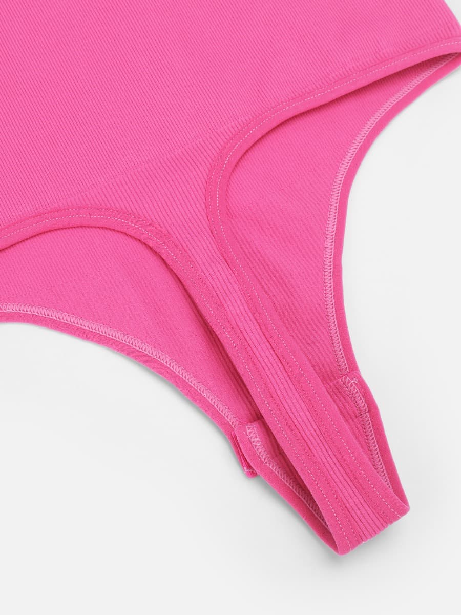 Long-Sleeve V-Neck Tummy Control Seamless Bodysuit - FirmaSculpt