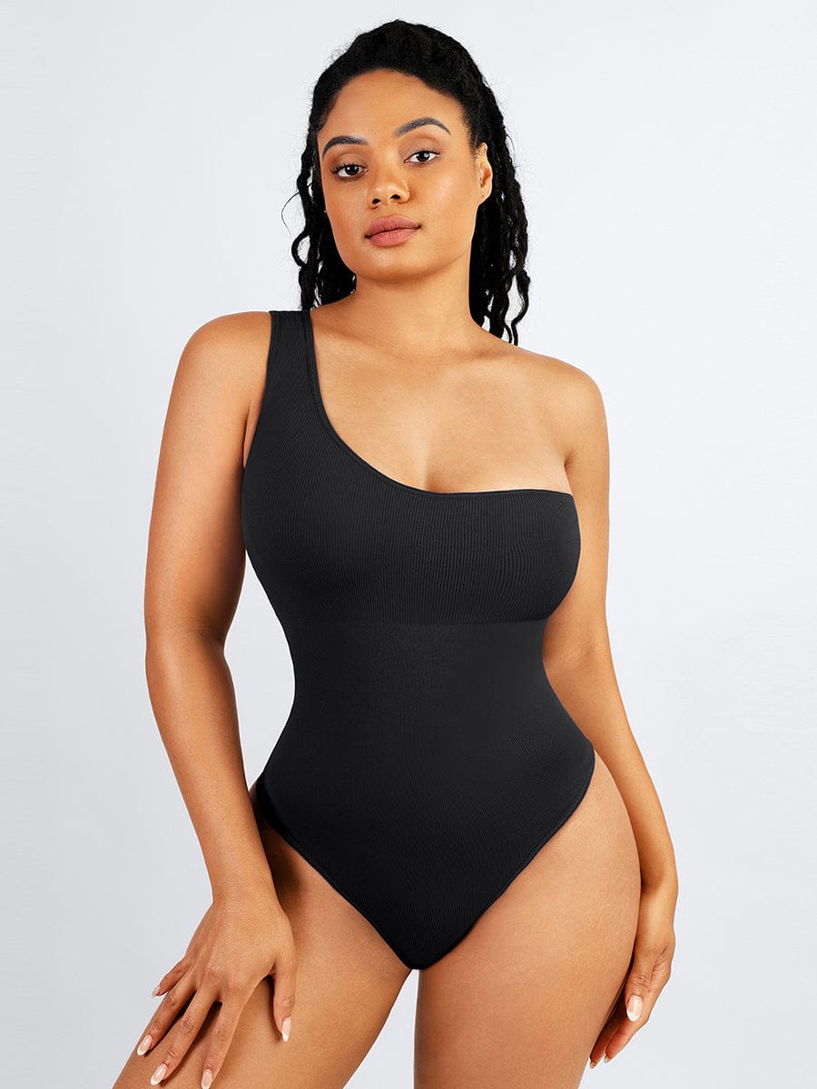 Seamless One-Shoulder Waist Tummy Control Bodysuit - FirmaSculpt