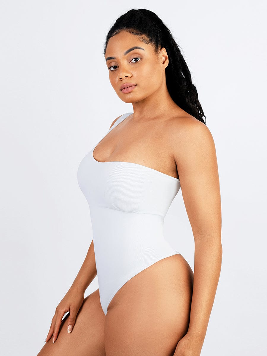 Seamless One-Shoulder Waist Tummy Control Bodysuit - FirmaSculpt