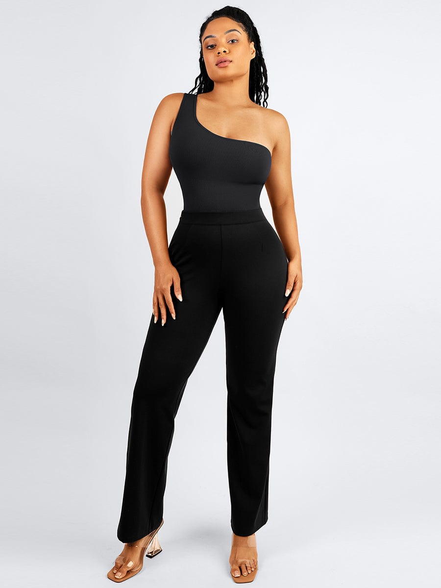 Seamless One-Shoulder Waist Tummy Control Bodysuit - FirmaSculpt