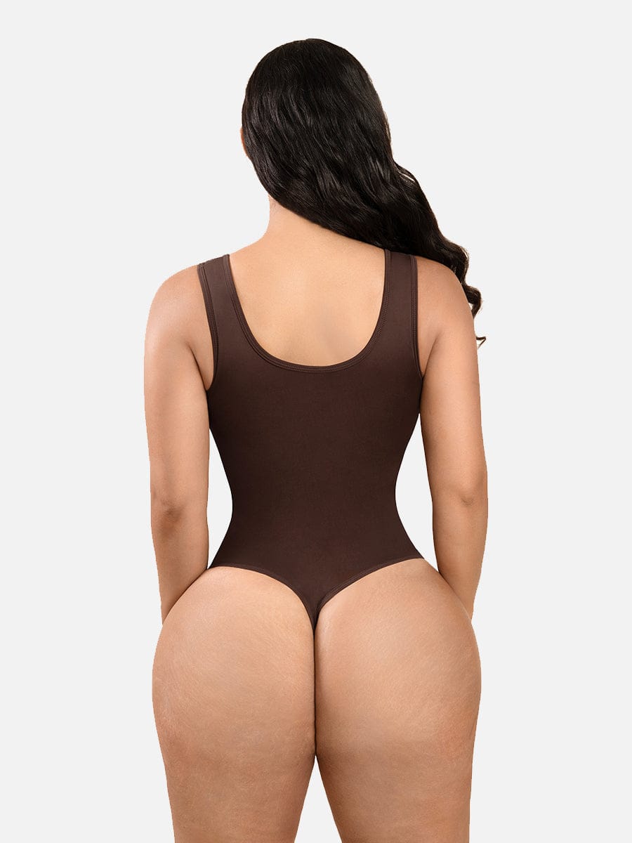 Breathable Scoop Neck Tummy Control Tank Bodysuit - FirmaSculpt