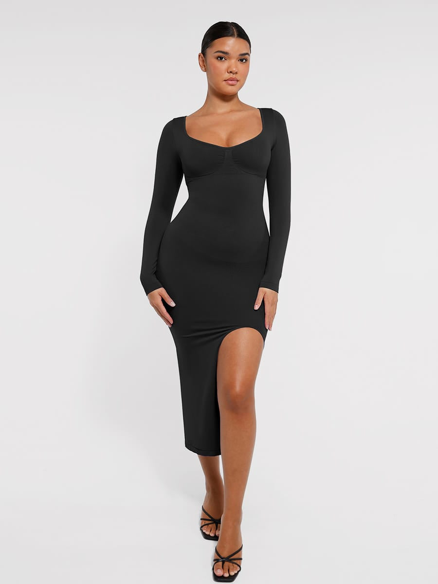 High-Slit Bust Support Shaping Dress - FirmaSculpt