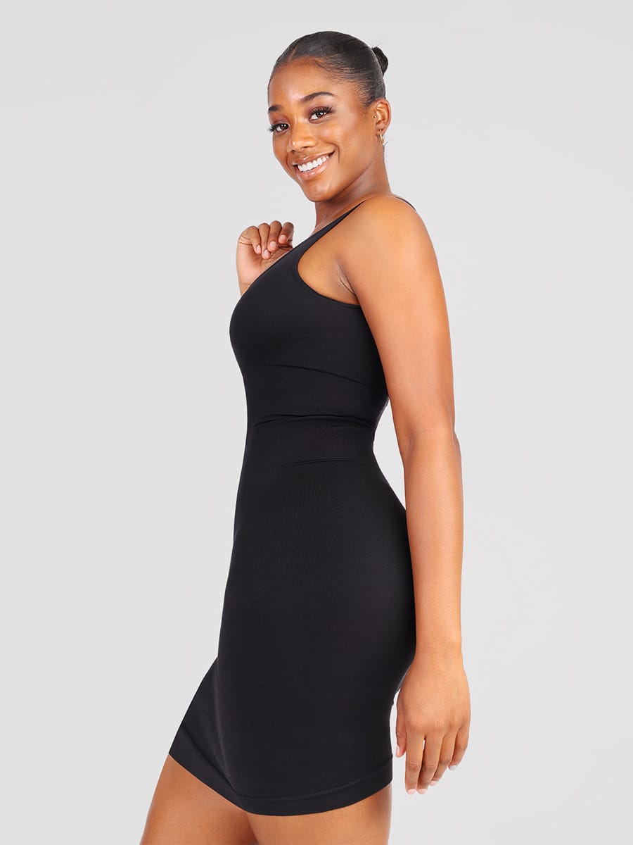 Eco-friendly Seamless Square-neck Shaping Dress with Tummy Control - FirmaActive