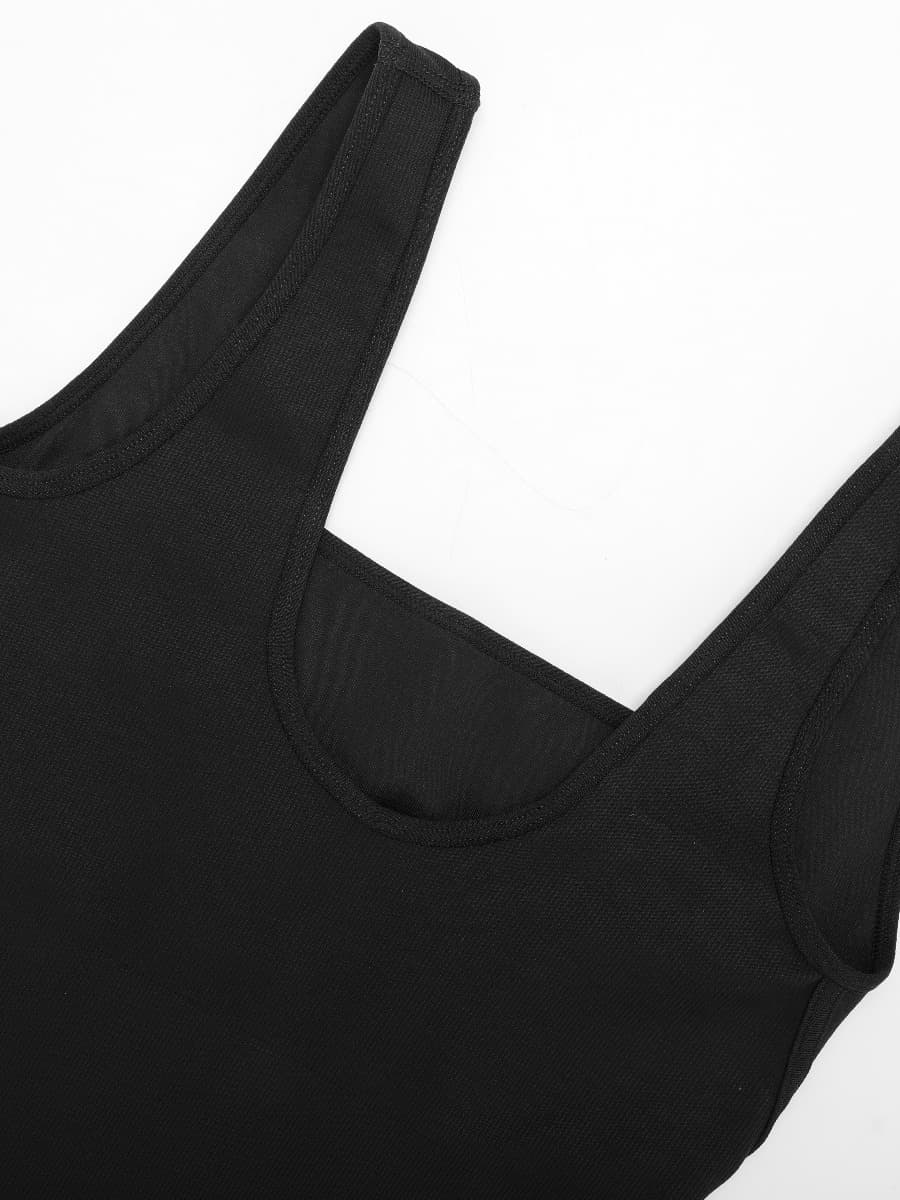 Square-Neck U-Back Flared-Leg Shaping Jumpsuit - FirmaSculpt