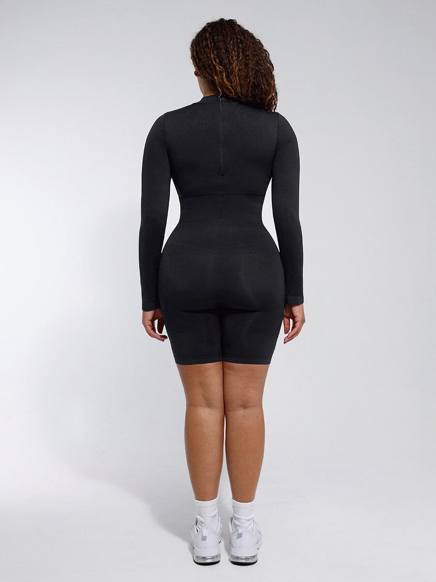 Semi-High Collar Bust Support Shaping Jumpsuit - FirmaSculpt