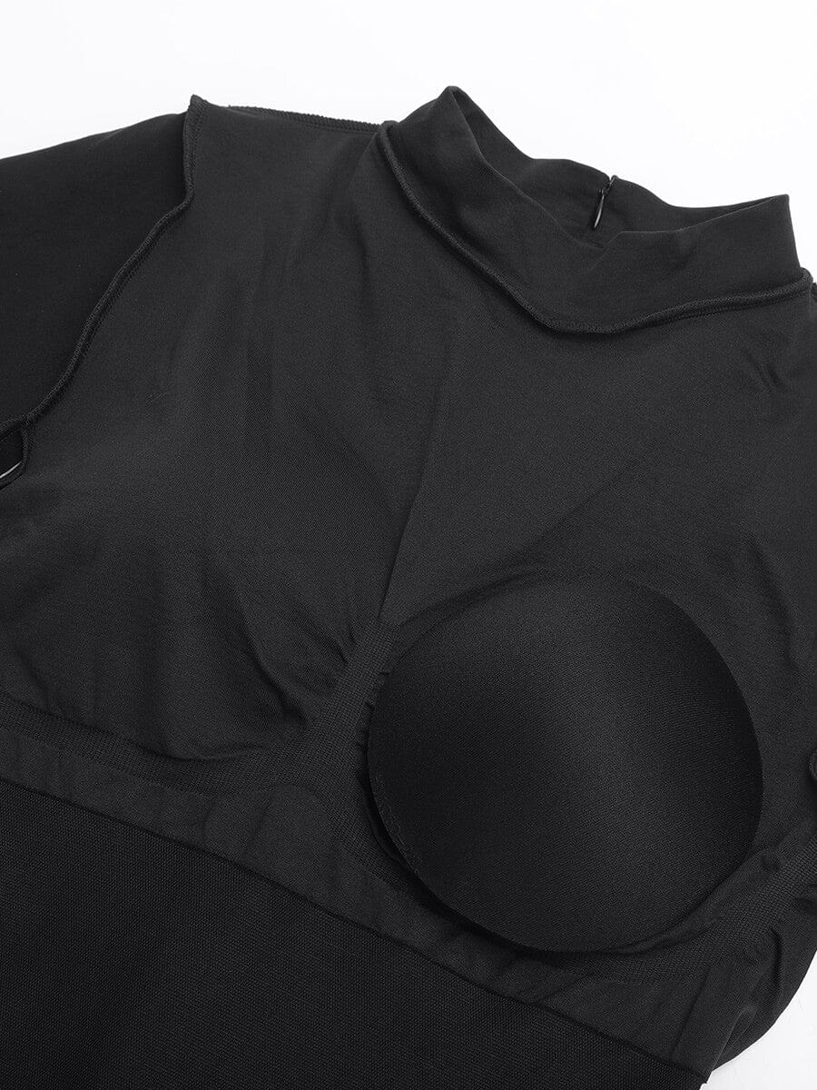 Semi-High Collar Bust Support Shaping Jumpsuit - FirmaSculpt