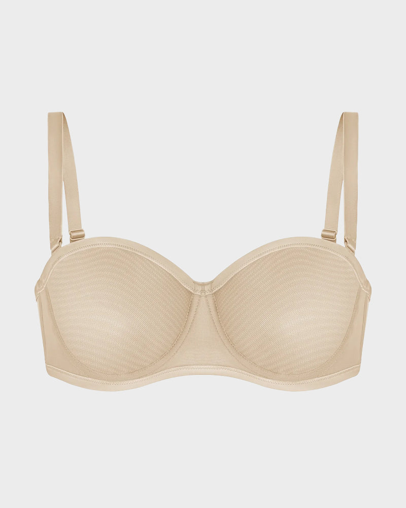 Strapless Mesh Underwire Balconette Bra - FirmaBreeze