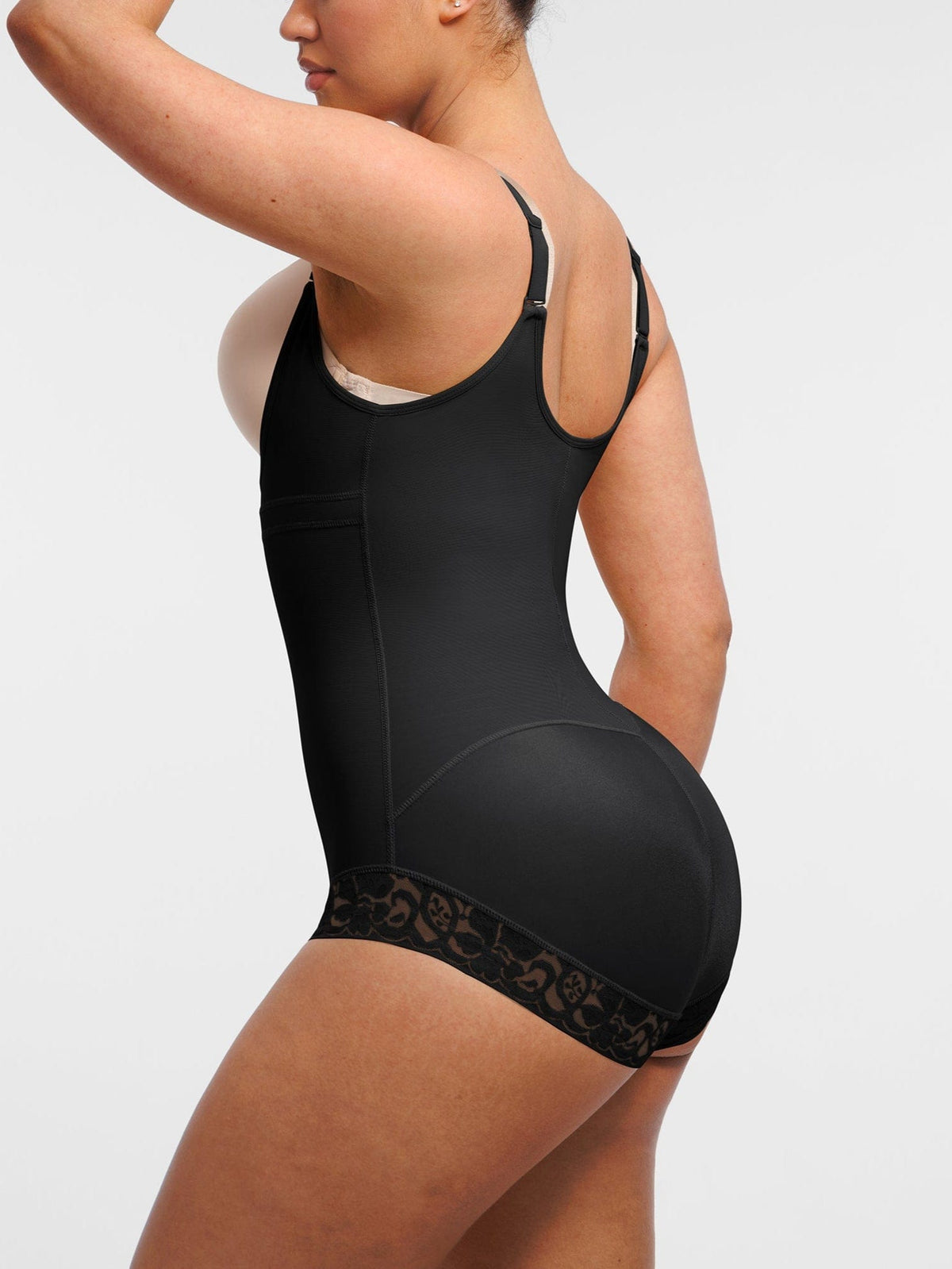 U-shaped Bust Lifting Front Zipper Lace Shapewear - FirmaSculpt