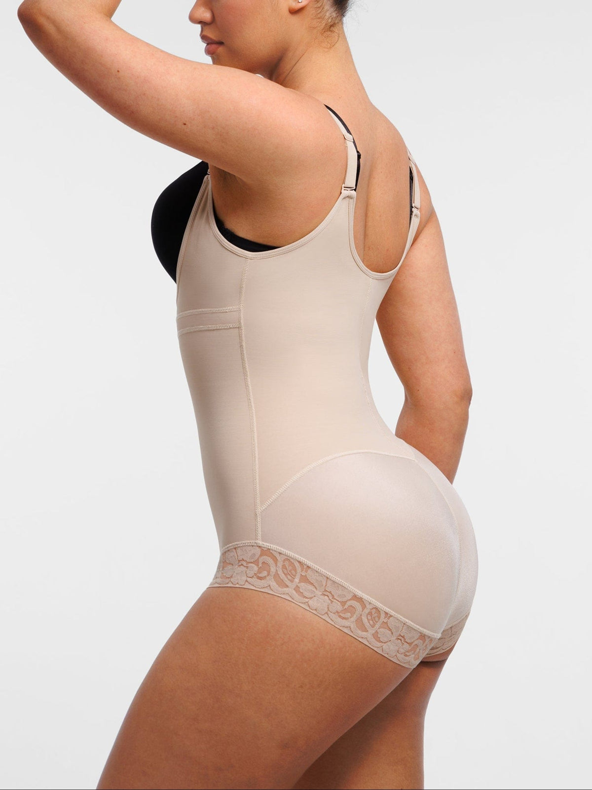 U-shaped Bust Lifting Front Zipper Lace Shapewear - FirmaSculpt