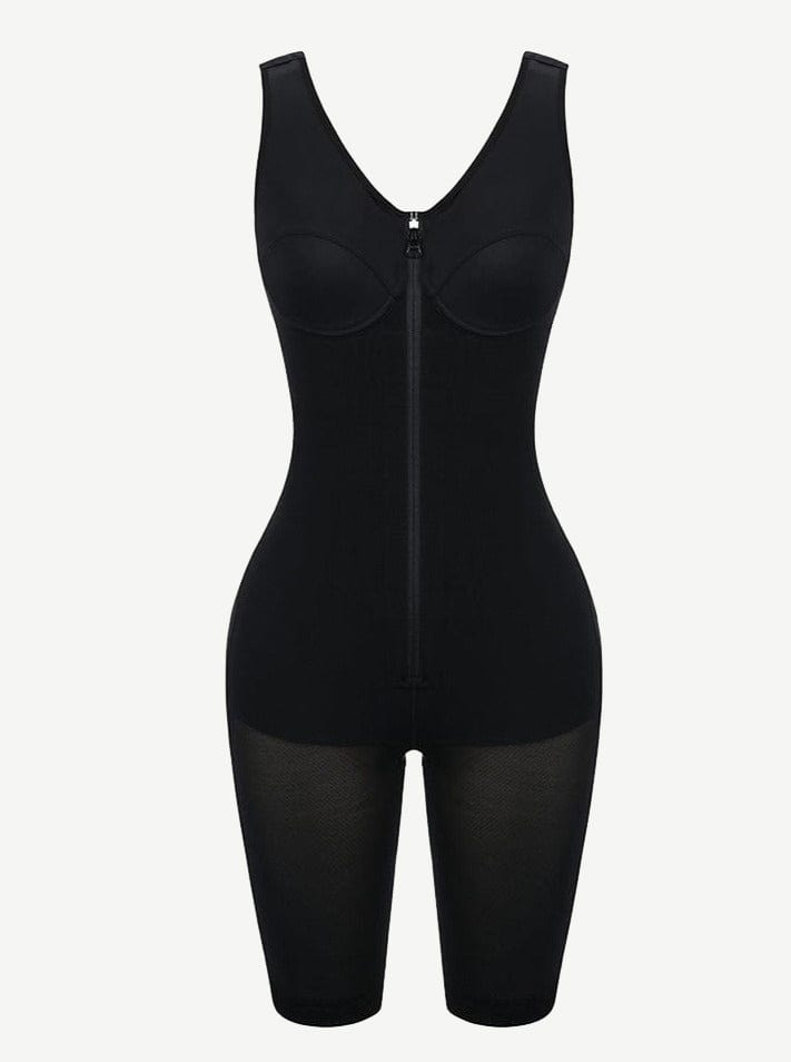 Post Surgery Full Body Shaper with Zipper and Open Crotch - FirmaActive