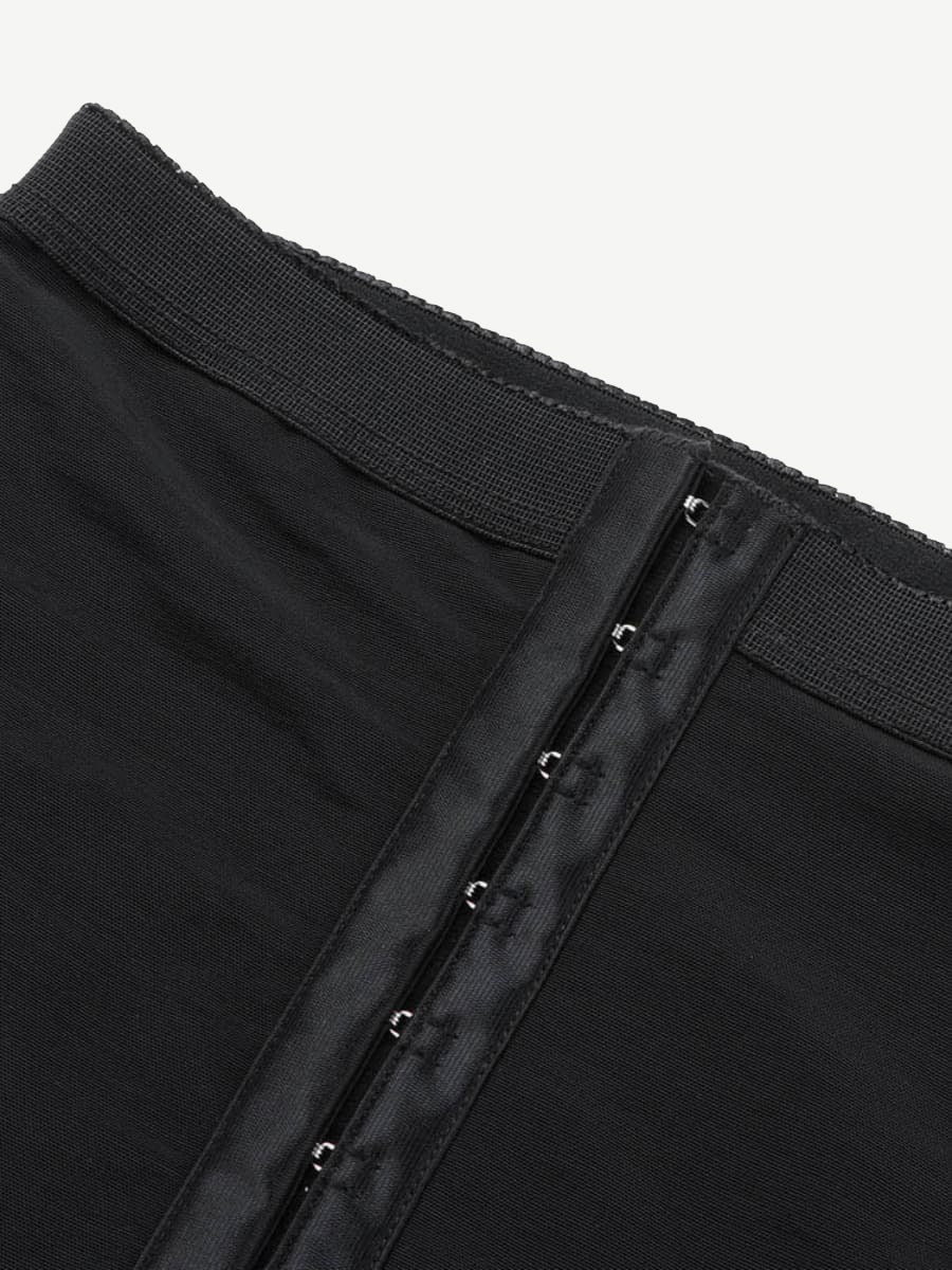 Queen Size High Waist Slimming Shorts with Lace Hem and Row Buckle - FirmaHold