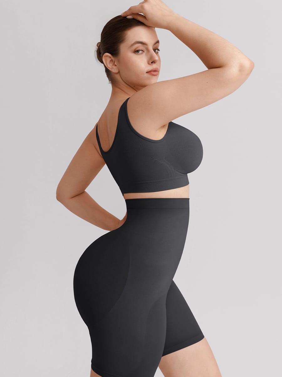 Seamless High Waist Bodyshort Shapewear with Tummy Control & Butt Lifting - FirmaSculpt