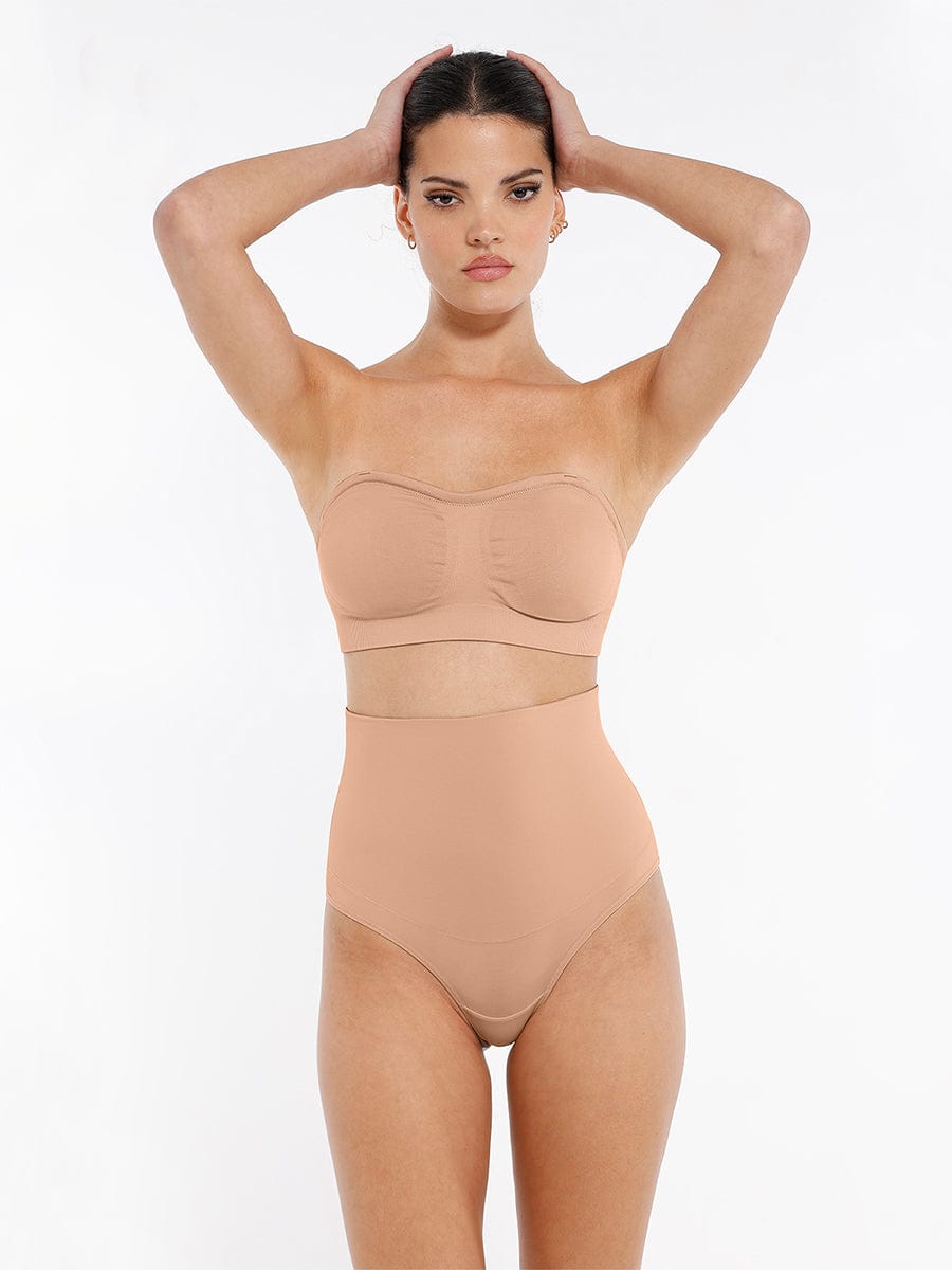High Waist Tummy Control Thong Panties - FirmaActive