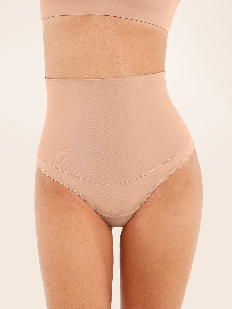 High Waist Tummy Control Thong Panties - FirmaActive