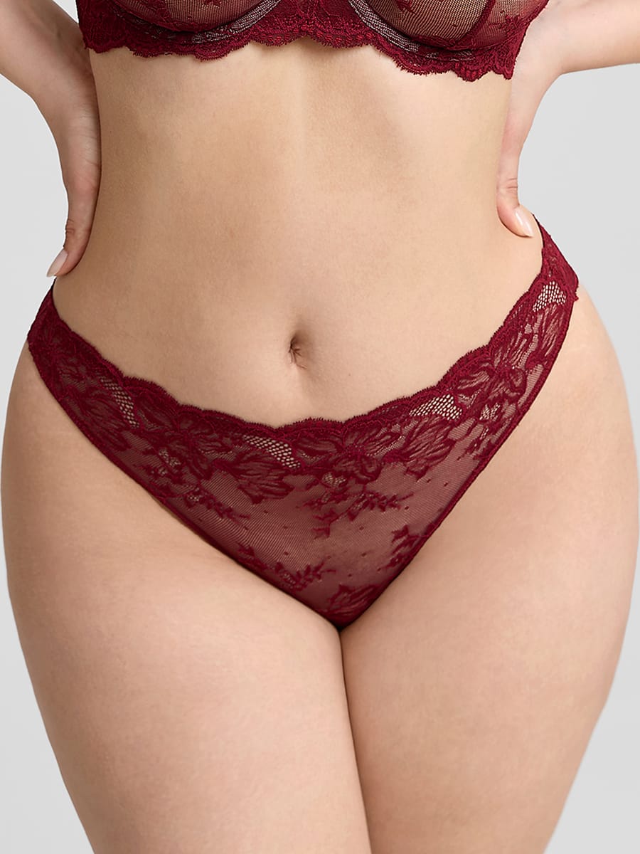 Low-Rise Lace Tummy Control Panties with Antibacterial Cotton Crotch - FirmaLace