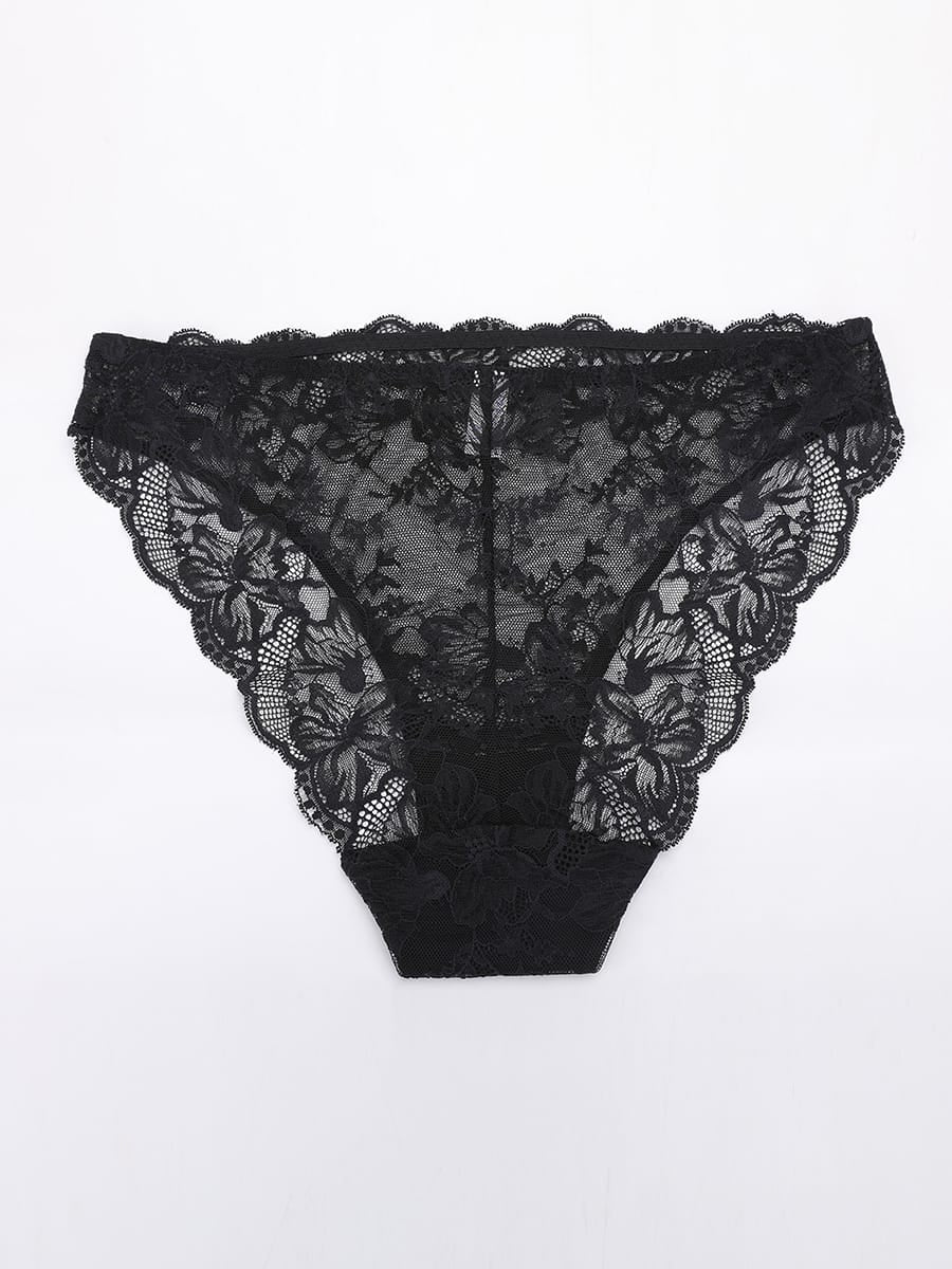 Low-Rise Lace Tummy Control Panties with Antibacterial Cotton Crotch - FirmaLace