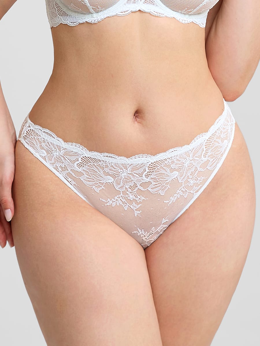 Low-Rise Lace Tummy Control Panties with Antibacterial Cotton Crotch - FirmaLace