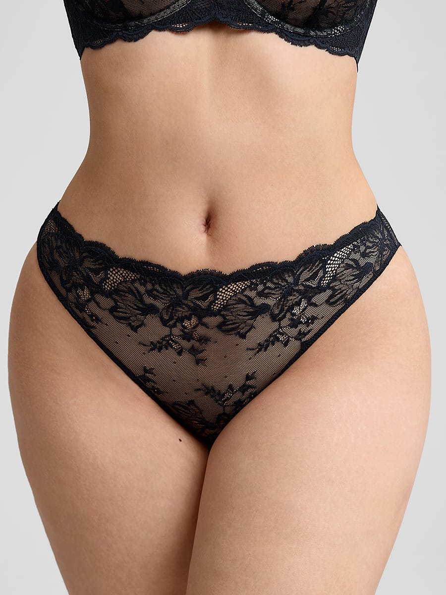 Low-Rise Lace Tummy Control Panties with Antibacterial Cotton Crotch - FirmaLace