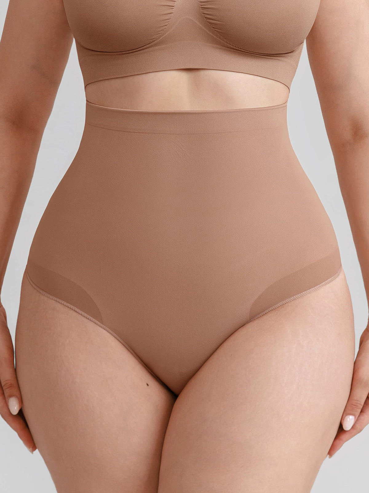 Seamless High Waist Tummy Control Briefs with Anti-Slip Silicone Waistband - FirmaHold
