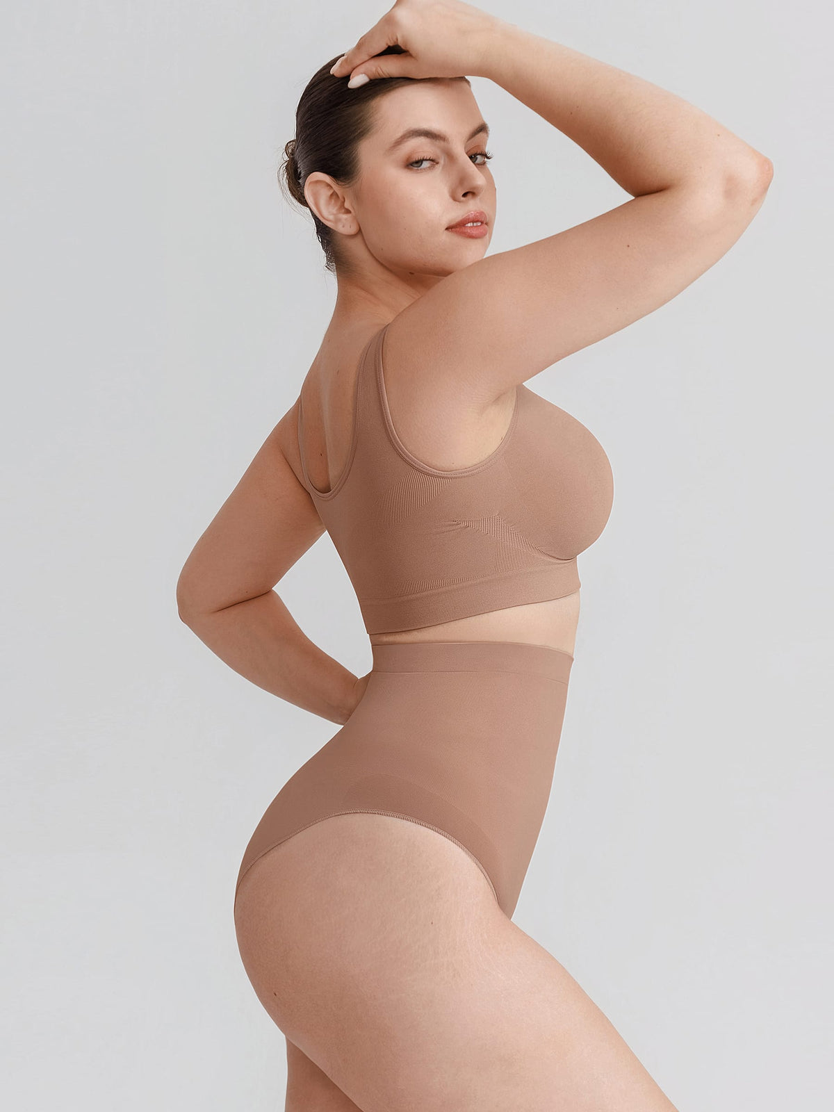 Seamless High Waist Tummy Control Briefs with Anti-Slip Silicone Waistband - FirmaHold