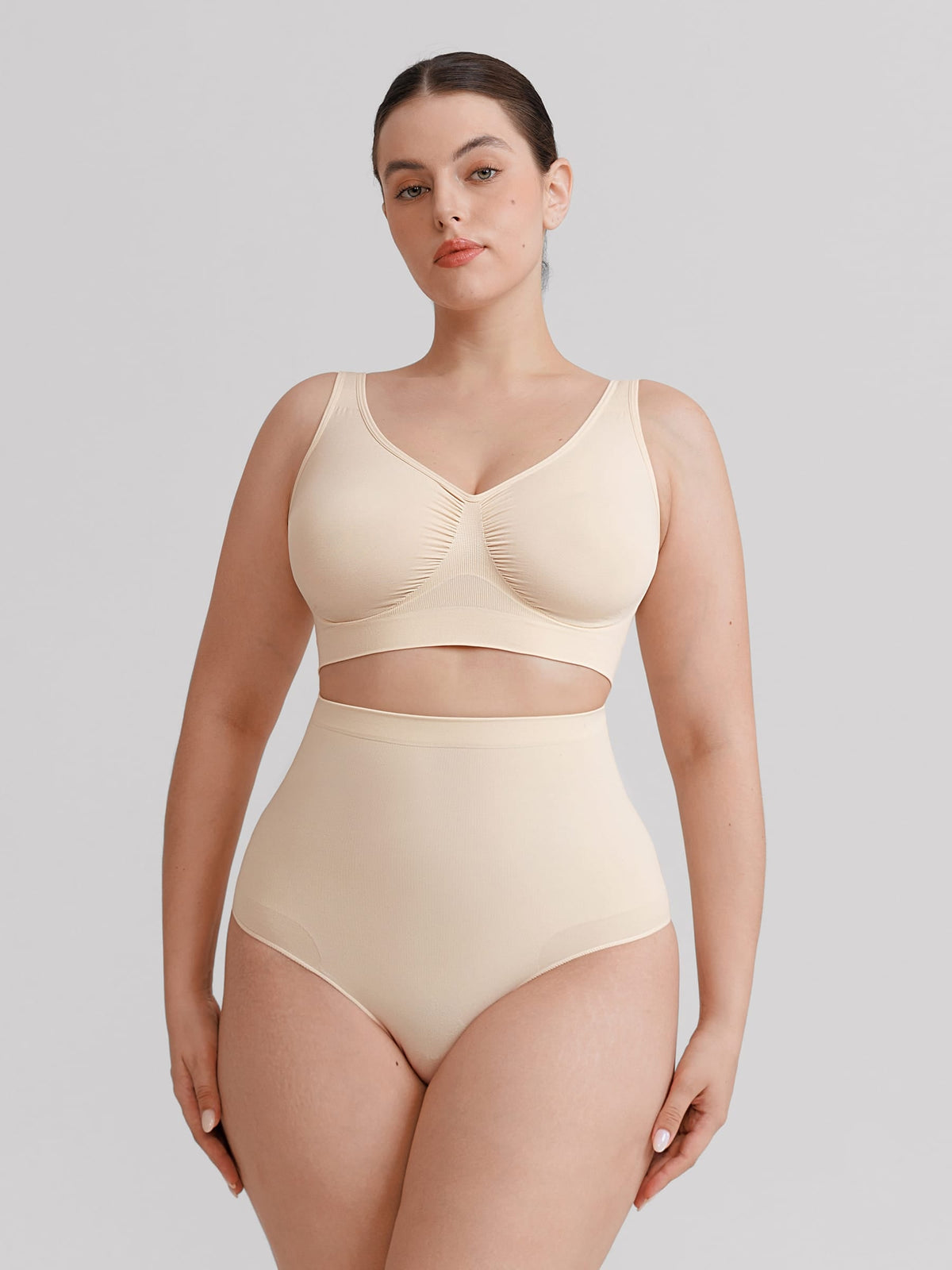Seamless High Waist Tummy Control Briefs with Anti-Slip Silicone Waistband - FirmaHold