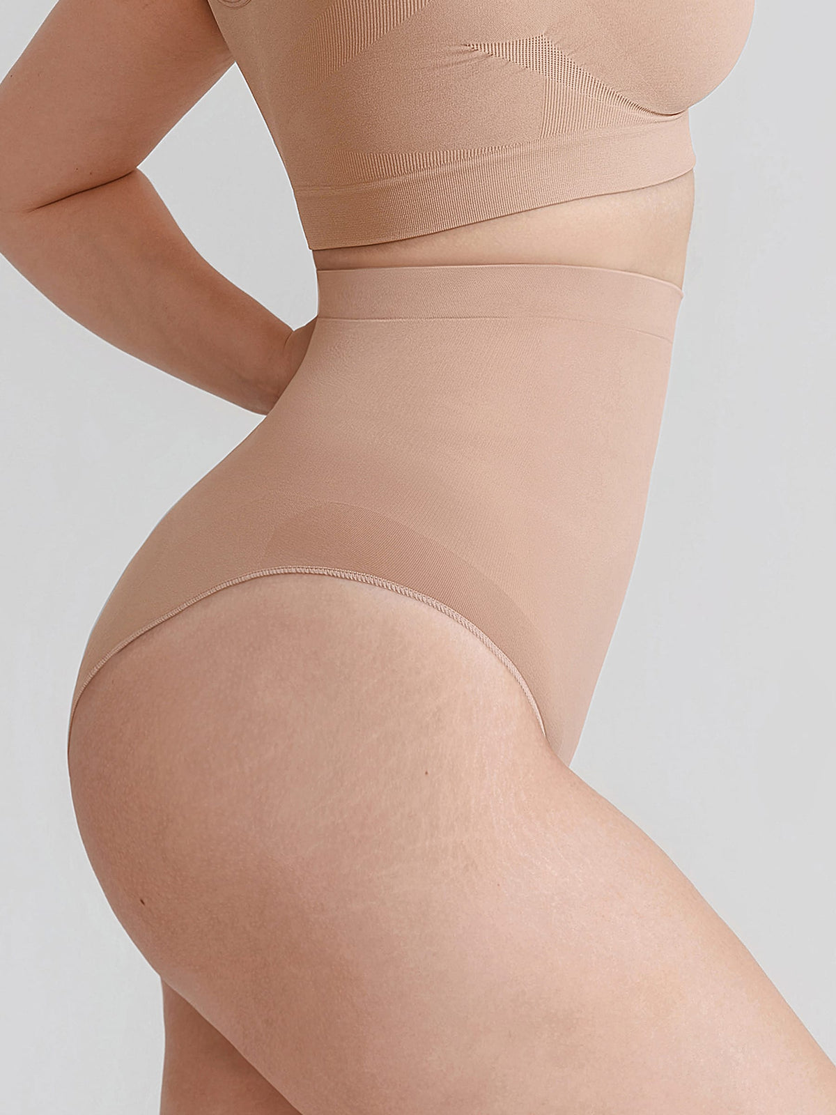 Seamless High Waist Tummy Control Briefs with Anti-Slip Silicone Waistband - FirmaHold
