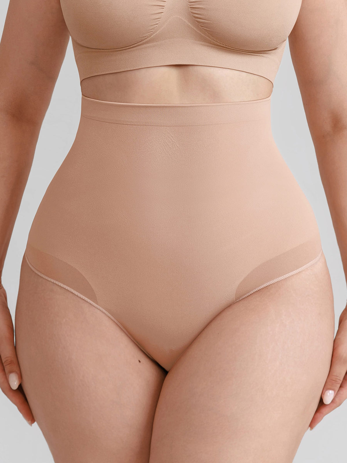 Seamless High Waist Tummy Control Briefs with Anti-Slip Silicone Waistband - FirmaHold