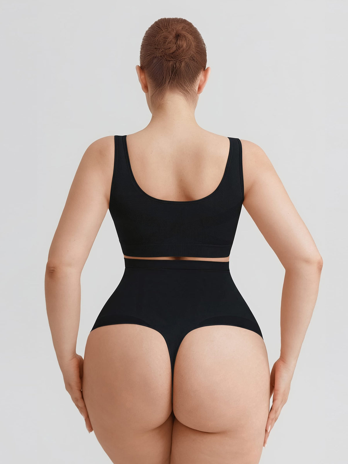High Waist Seamless Tummy Control Thong Shapewear with Anti-Roll Silicone - FirmaHold