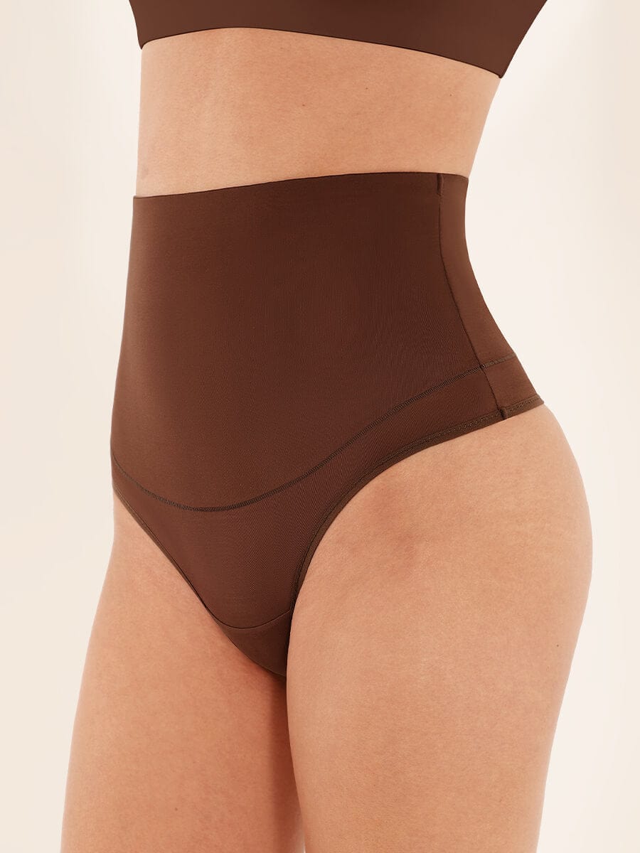 High Waist Tummy Control Thong Panties - FirmaActive