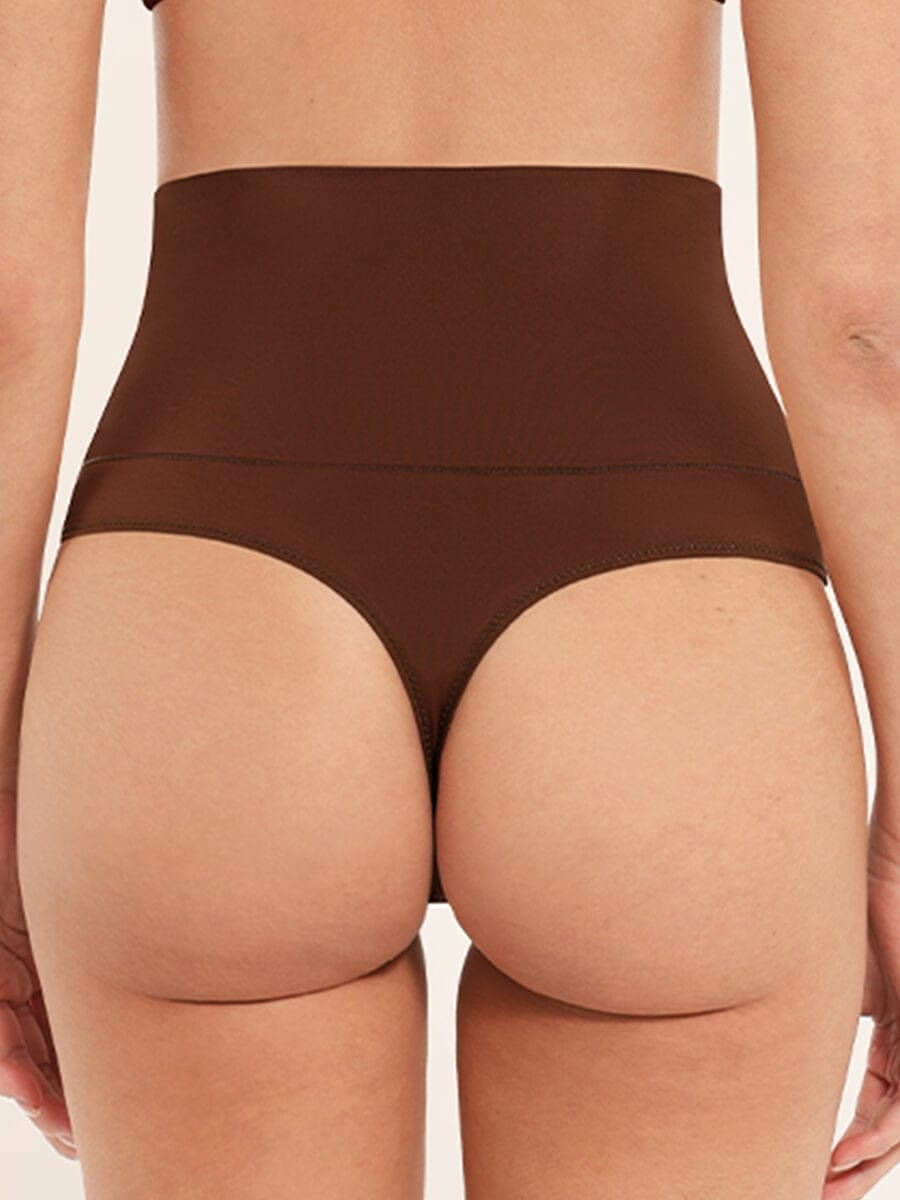 High Waist Tummy Control Thong Panties - FirmaActive