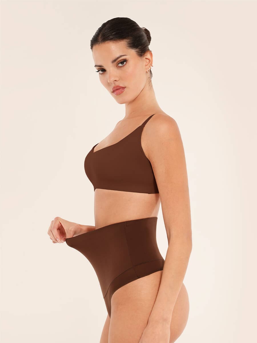 High Waist Tummy Control Thong Panties - FirmaActive