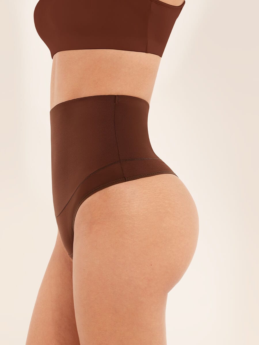 High Waist Tummy Control Thong Panties - FirmaActive