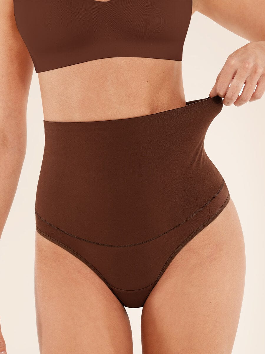 High Waist Tummy Control Thong Panties - FirmaActive