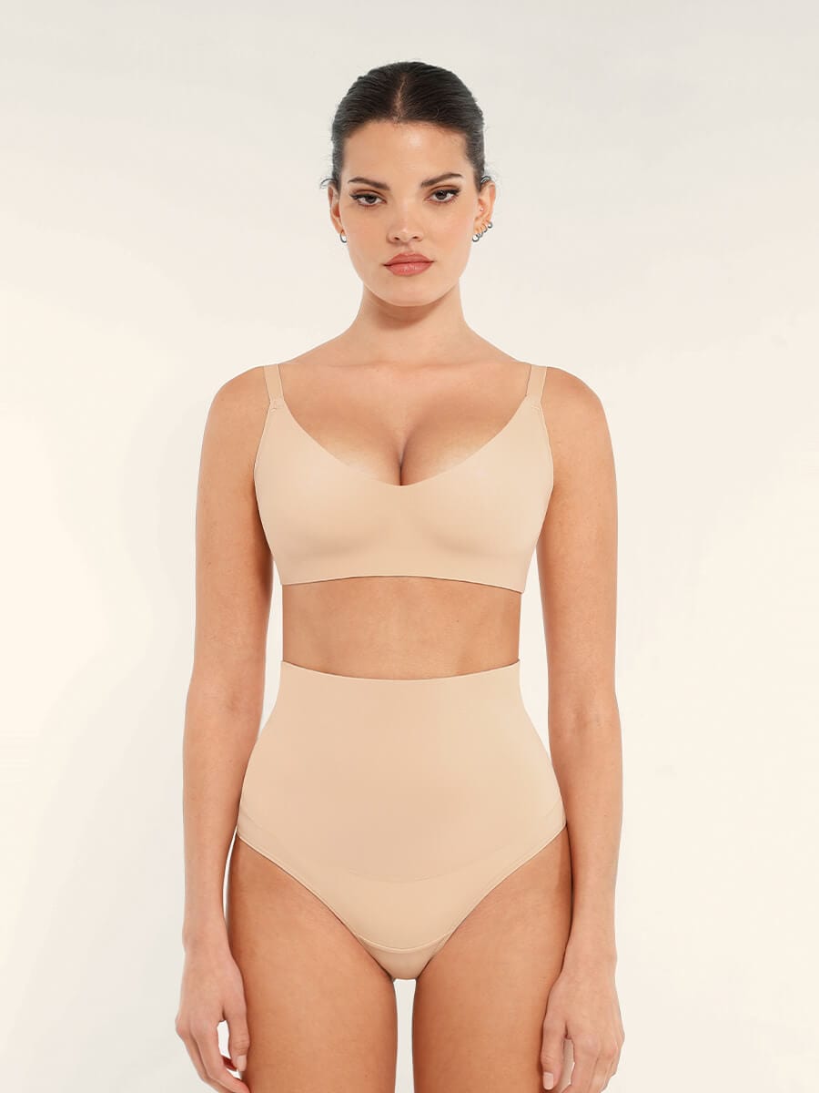 High Waist Tummy Control Thong Panties - FirmaActive