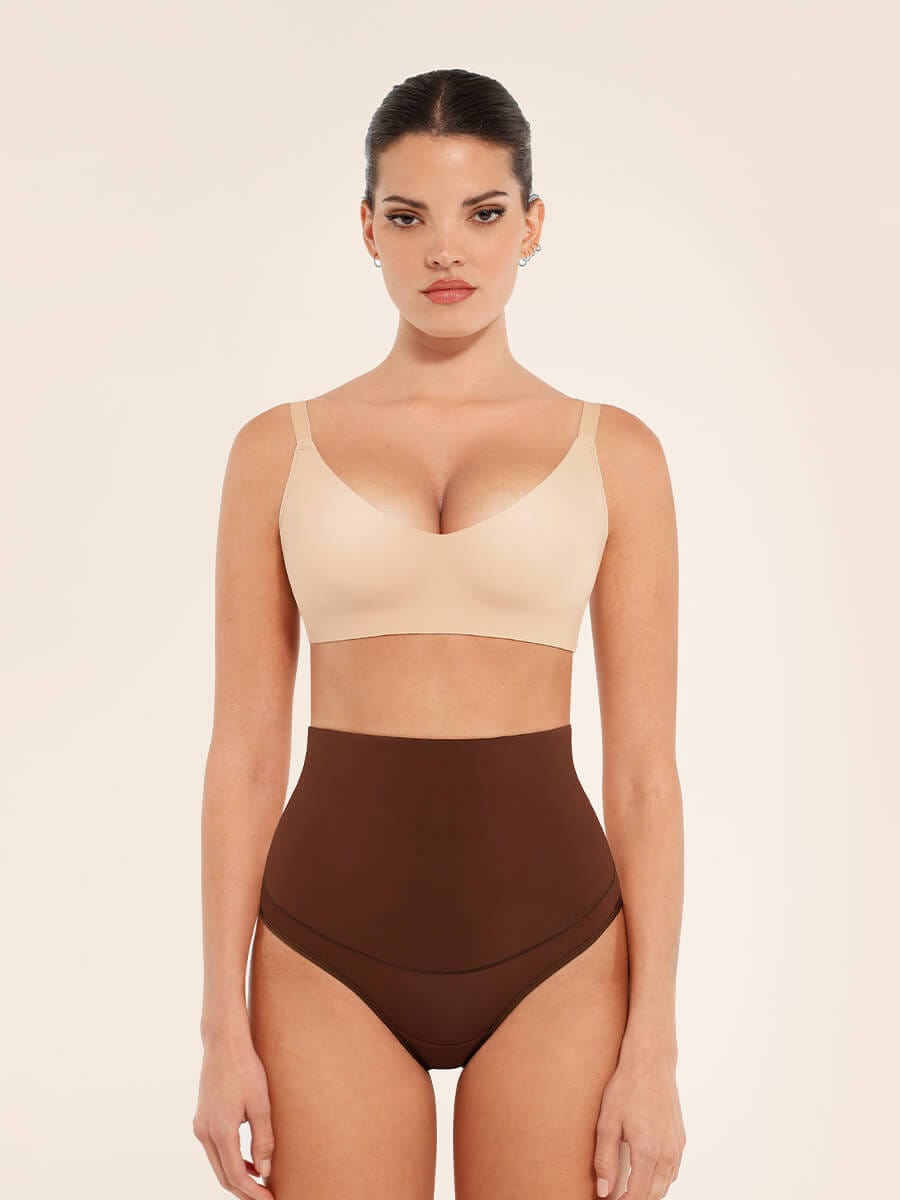 High Waist Tummy Control Thong Panties - FirmaActive