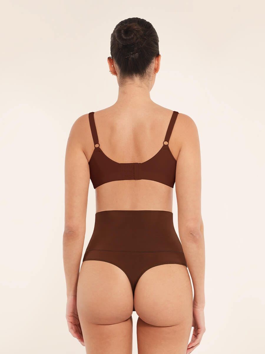 High Waist Tummy Control Thong Panties - FirmaActive