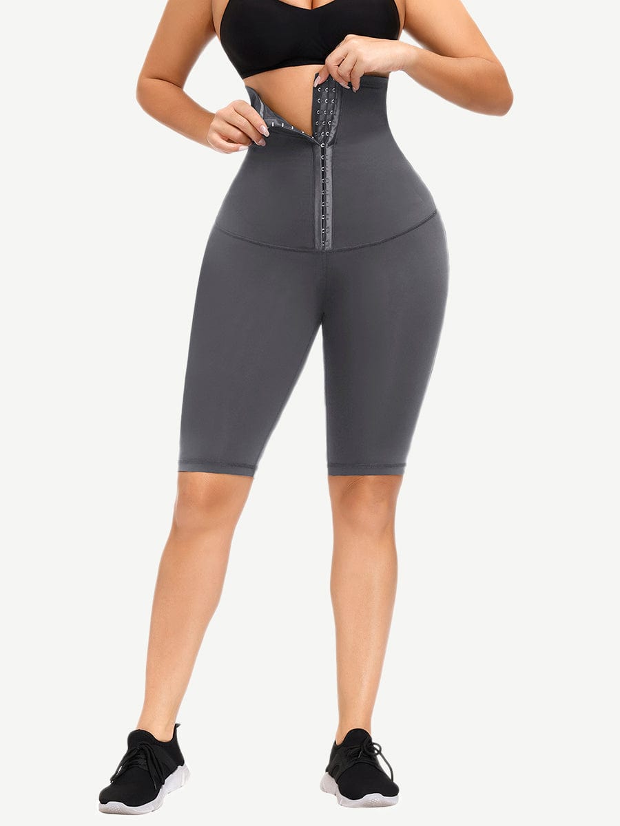 Dark Blue Waist Trainer Leggings with Anti-Slip Strip and Butt Lifting - FirmaActive