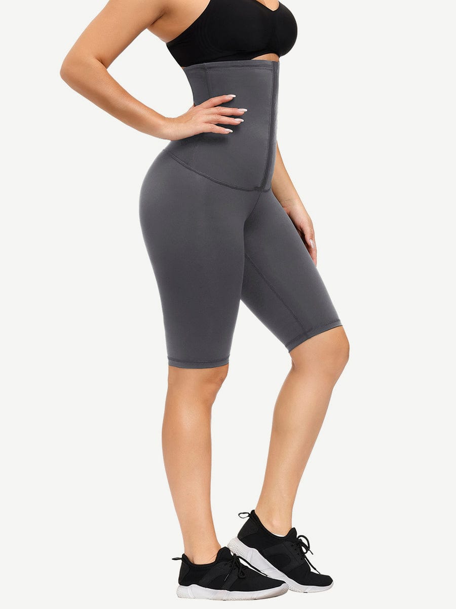 Dark Blue Waist Trainer Leggings with Anti-Slip Strip and Butt Lifting - FirmaActive