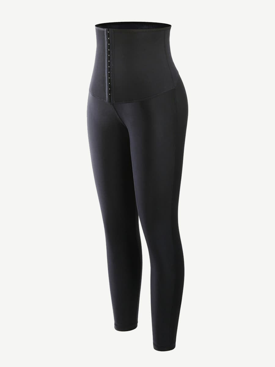 High-Rise Neoprene Waist Trainer Leggings with 3-Row Hooks - FirmaControl