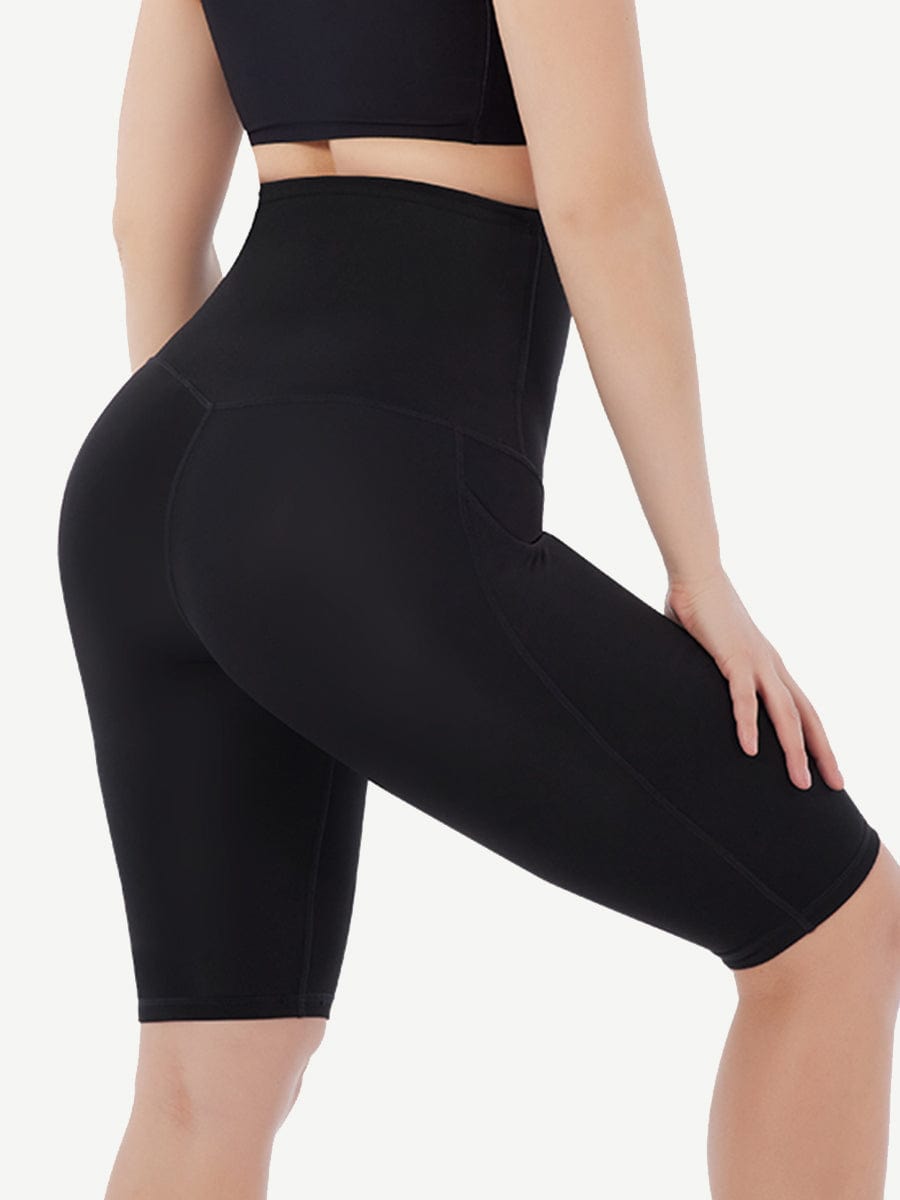 High-Elastic Mesh Tummy Control Shorts with Pockets - FirmaControl