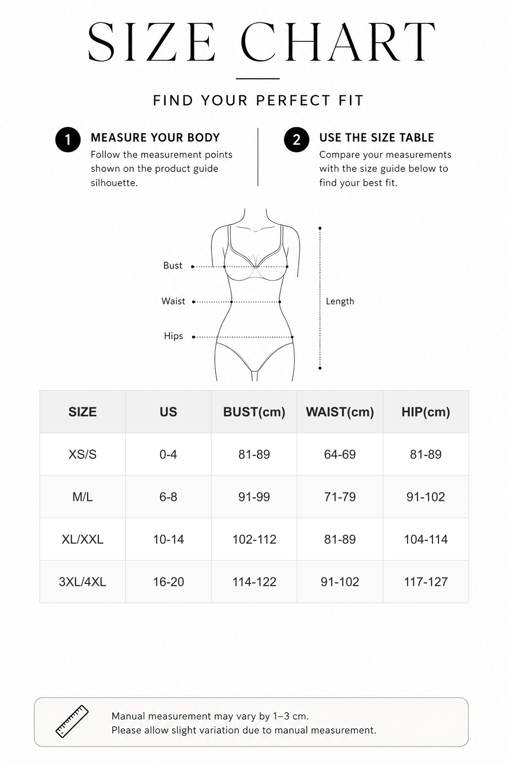 Seamless Diagonal Neck Long Sleeve Waist Trimming Thong Bodysuit - FirmaSculpt size chart