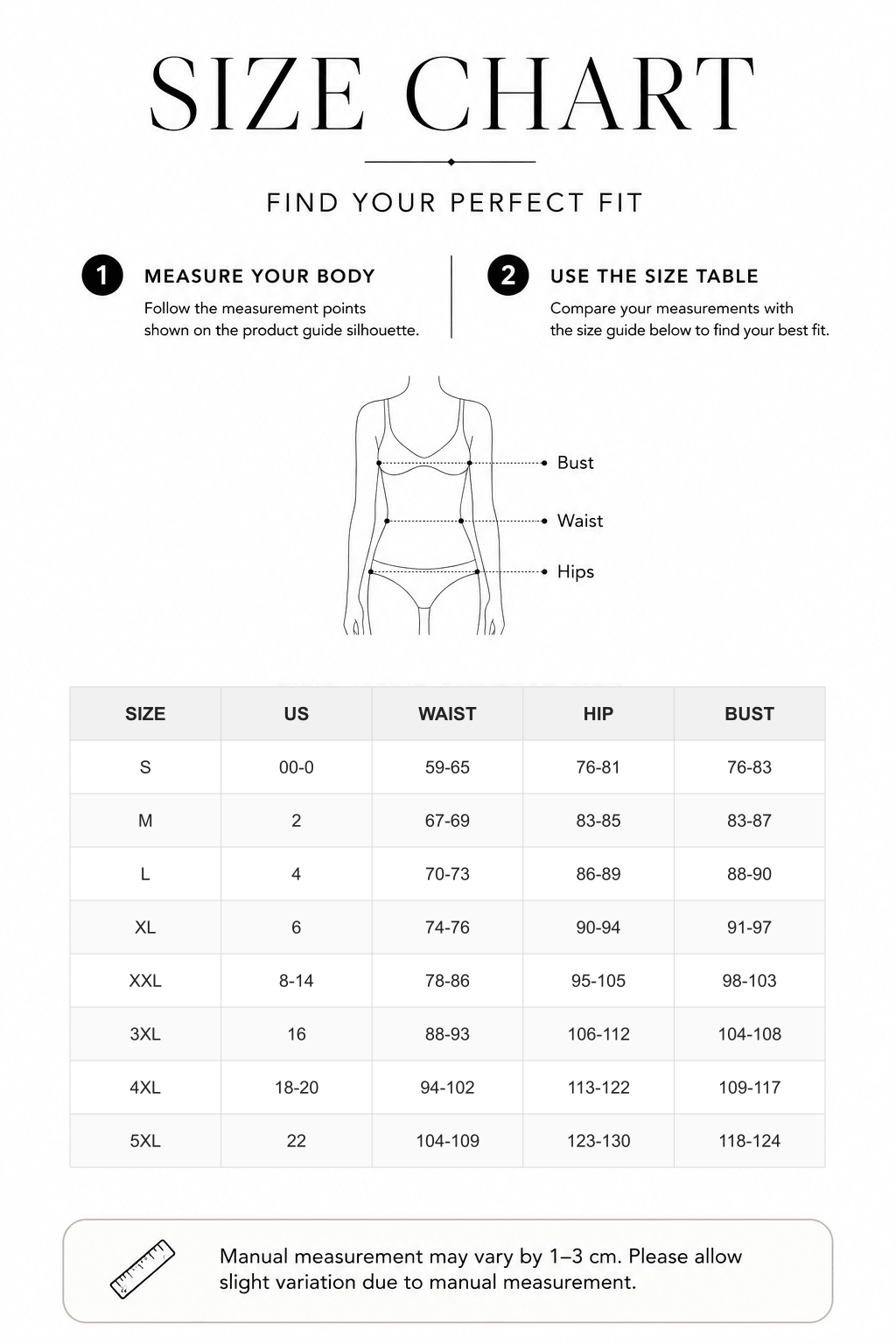 Seamless Tummy Control Shaping Cami - FirmaHold size chart