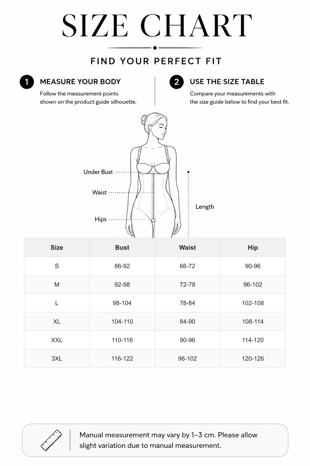 Ultimate Stretch Nude Hooks Crotchless Big Size Shapewear Bodysuit - FirmaHold size chart
